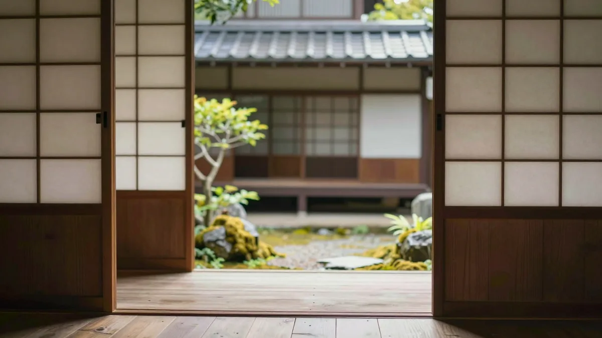 縁側と庭のある民泊の一例